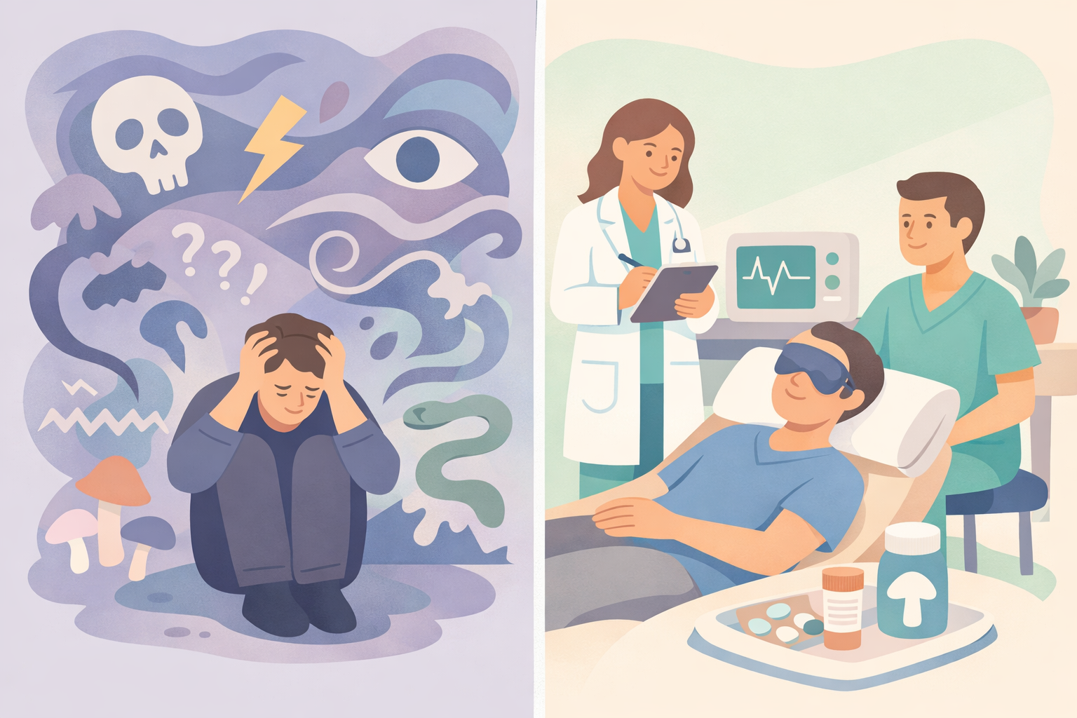 A flat vector style professional illustration in a soft pastel palette soft blues mint greens peaches pale yellows lavenders If there are people they-3-1