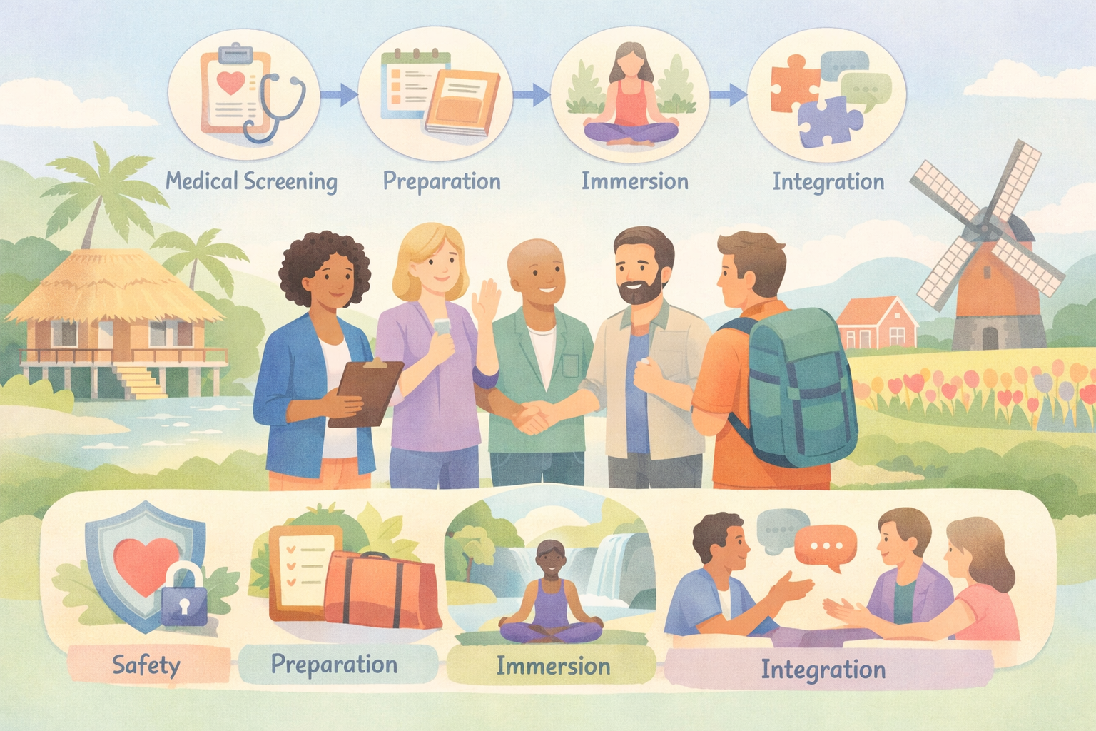 A flat vector style professional illustration in a soft pastel palette soft blues mint greens peaches pale yellows lavenders If there are people they-Feb-24-2026-04-33-03-9495-AM