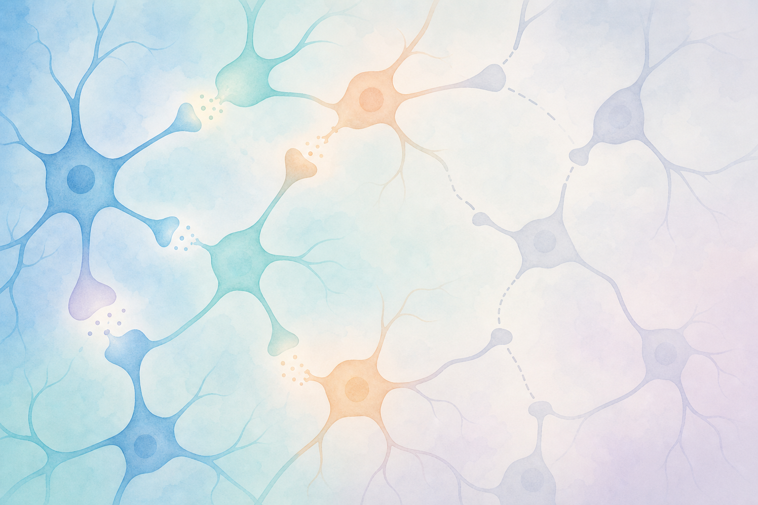 Abstract Neural Synapses in Pastel Tones