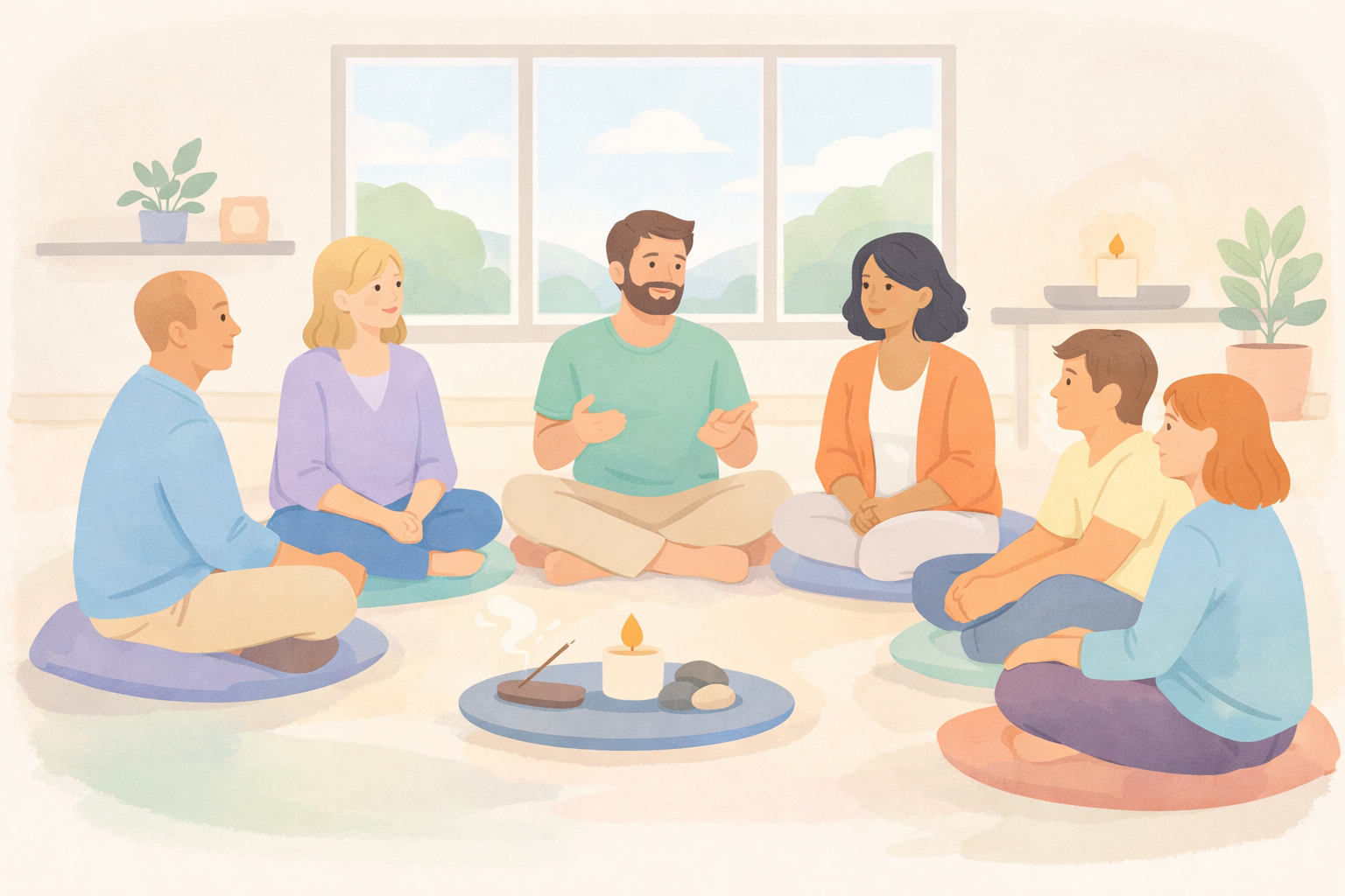 Cozy Group Circle Retreat Scene-1