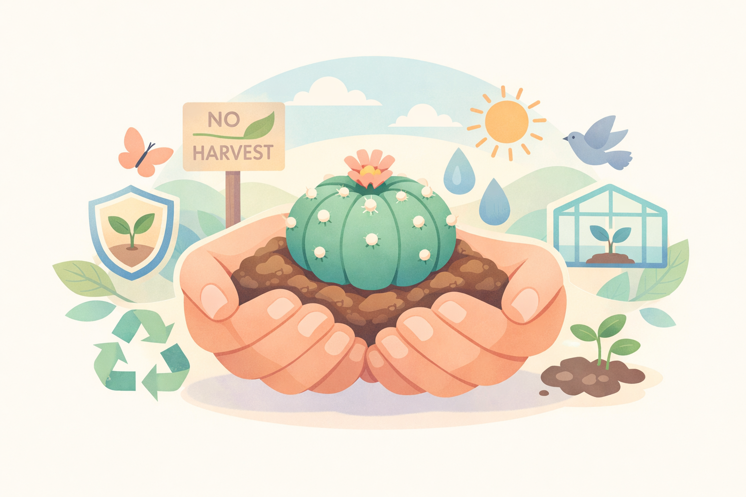 Earth Hands Nurturing Endangered Plants