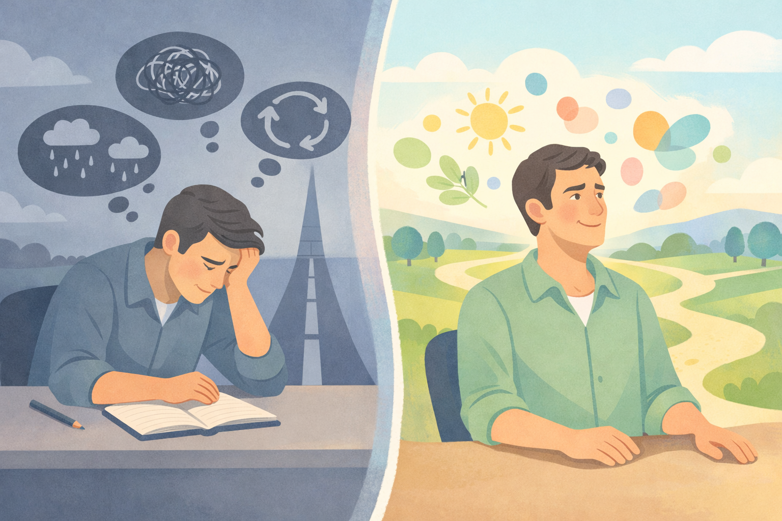 Mindful Transition in Pastel Palette