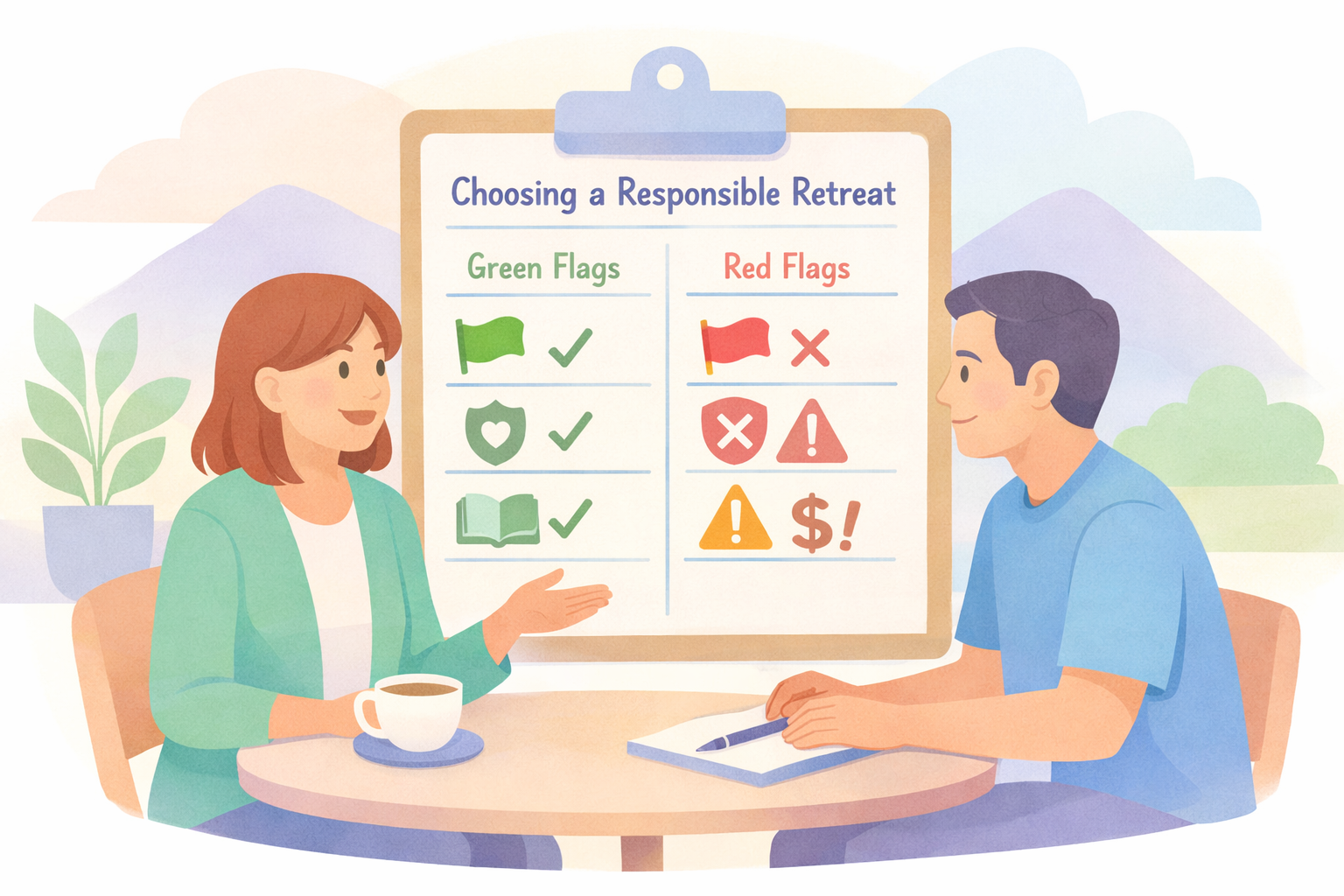 OneonOne Conversation at Retreat with Checklist Icons-1