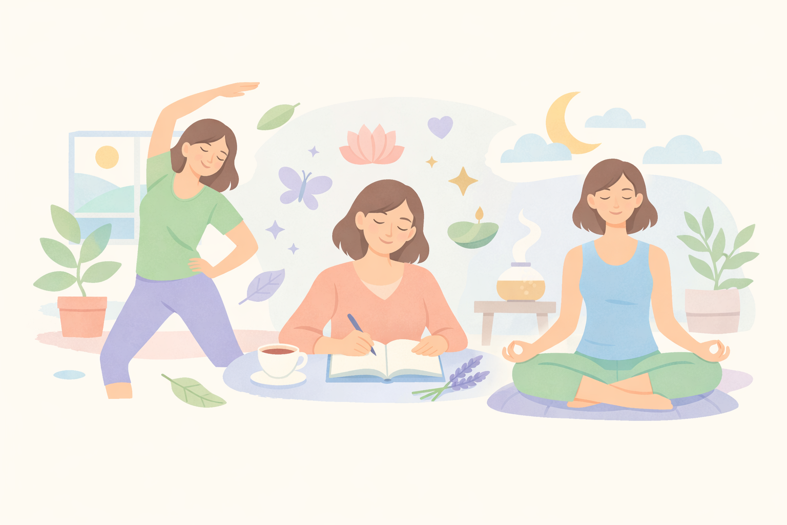 Perimenopause SelfCare in Soft Pastels
