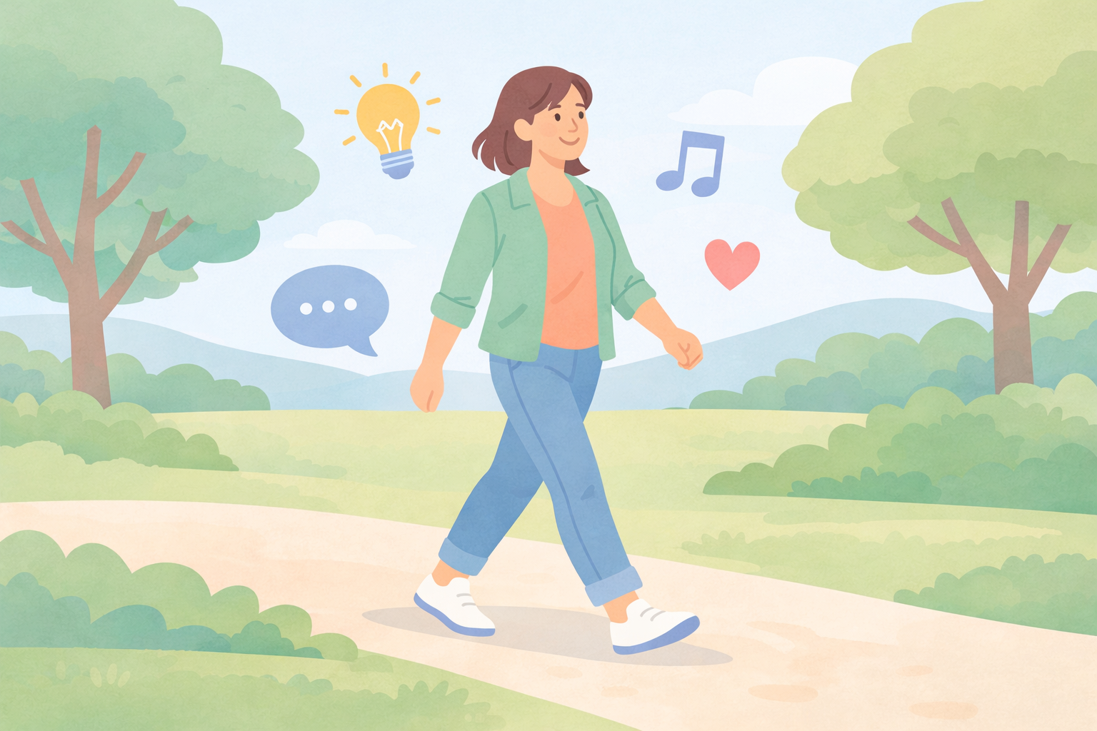 Person Walking in Park with Floating Energy Icons-1