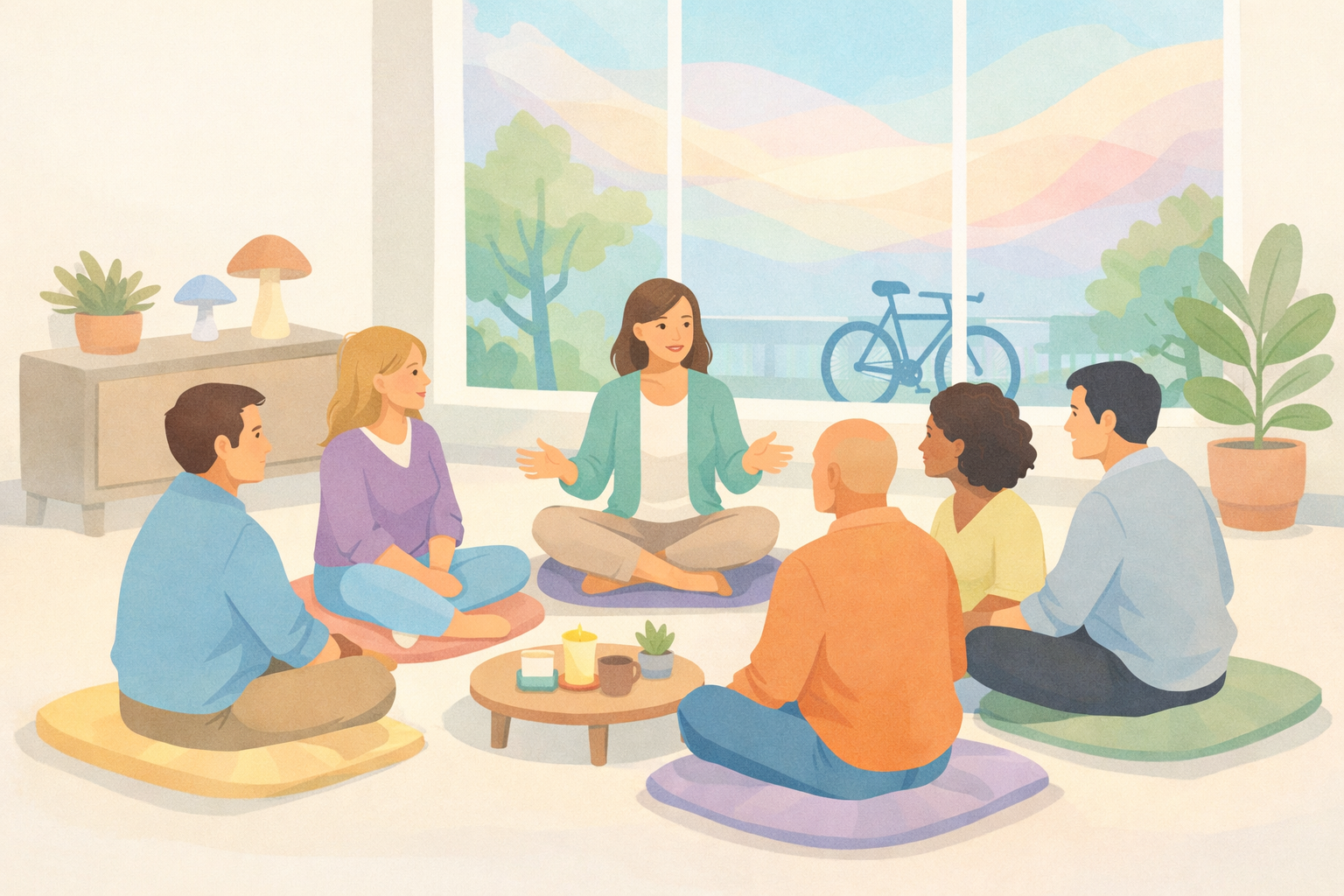 Psychedelic Discussion Circle in Soft Pastel Light-4