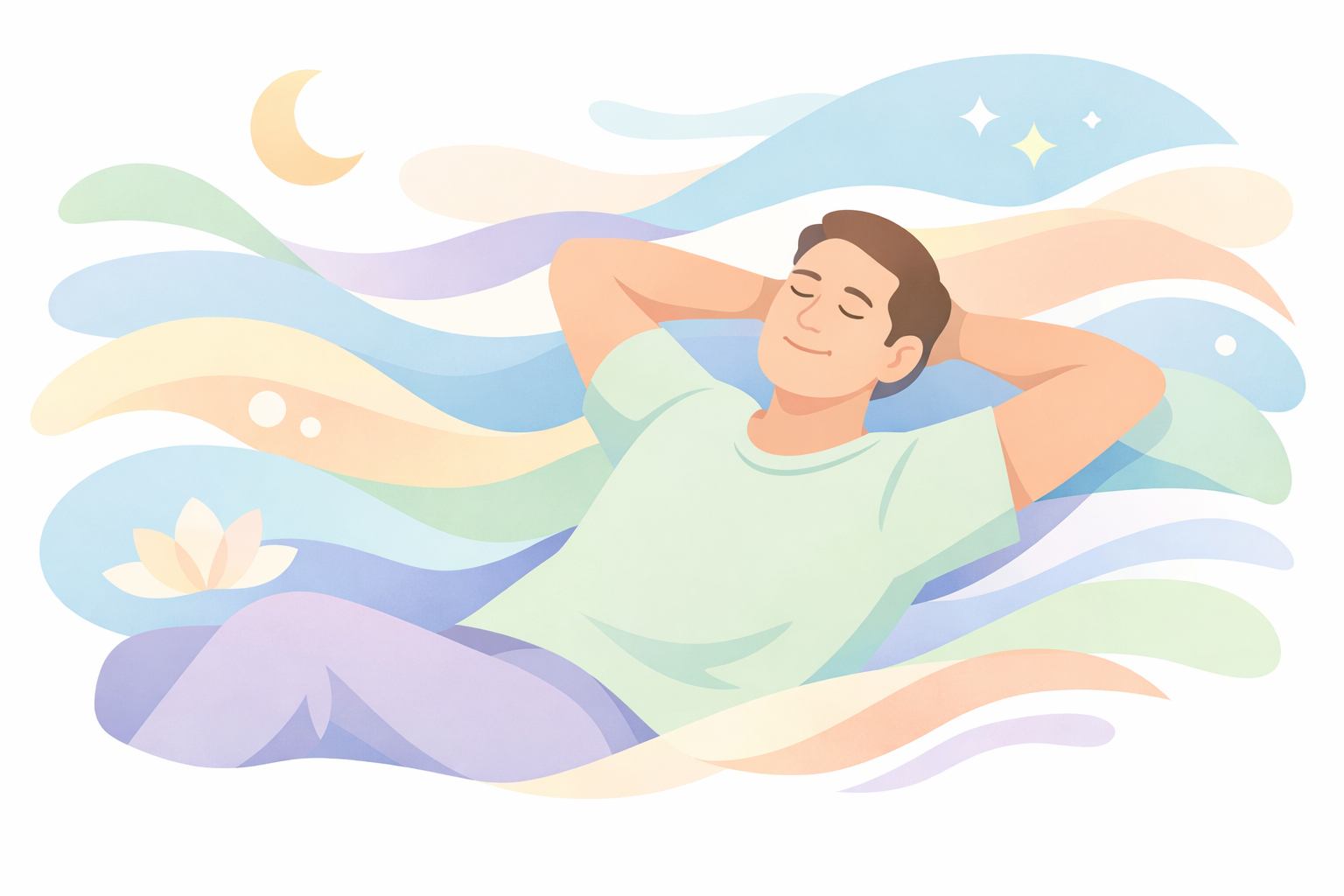 A reclining person with eyes closed surrenders to flowing sensations, representing trust and release during psilocybin preparation, guided psychedelic therapy, and supportive set and setting at Beckley Retreats.