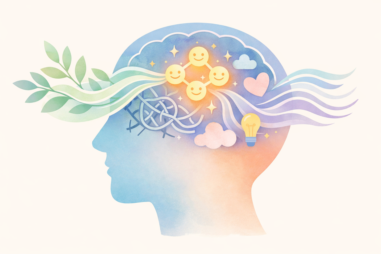 Serene Brain with Light Waves and Serotonin Flow-4