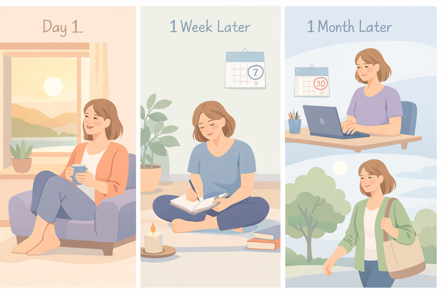 Time Lapse of Person in Reflection and Integration After Retreat-1
