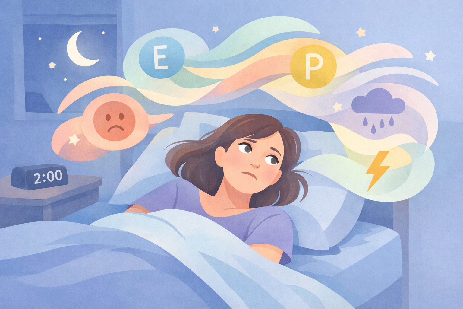 Woman in Bed with Hormonal Flows-1