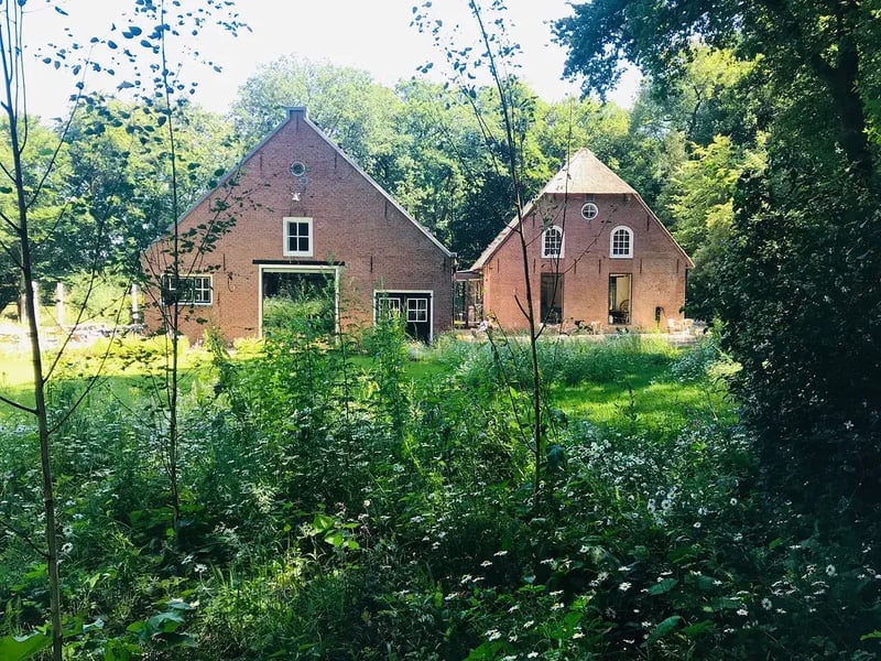 The brick houses in the woods