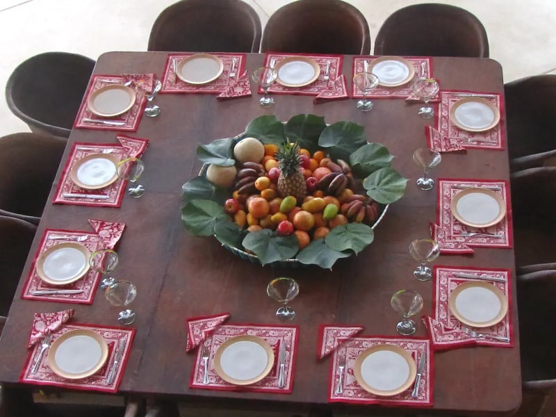 The table set for dinner