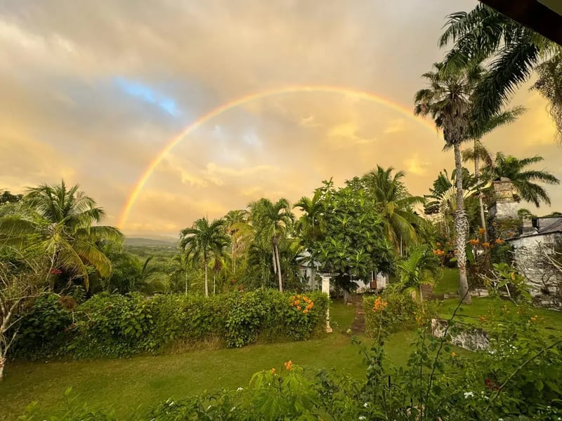 A rainbow over the hills