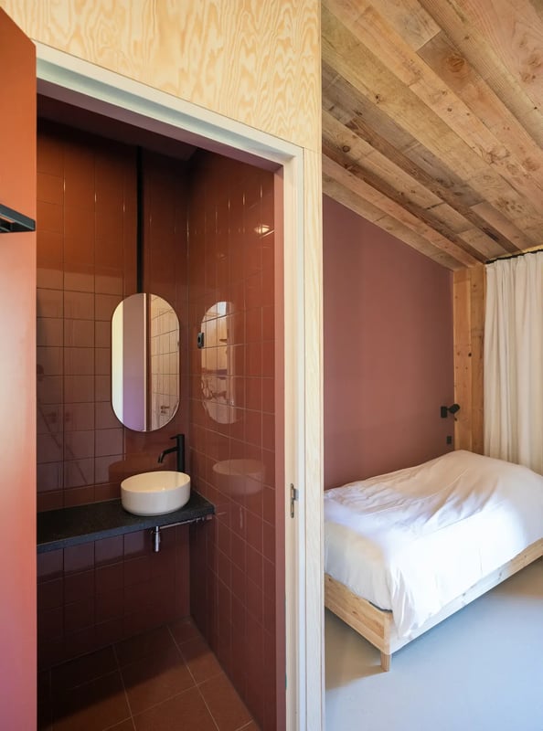 A lodge bathroom