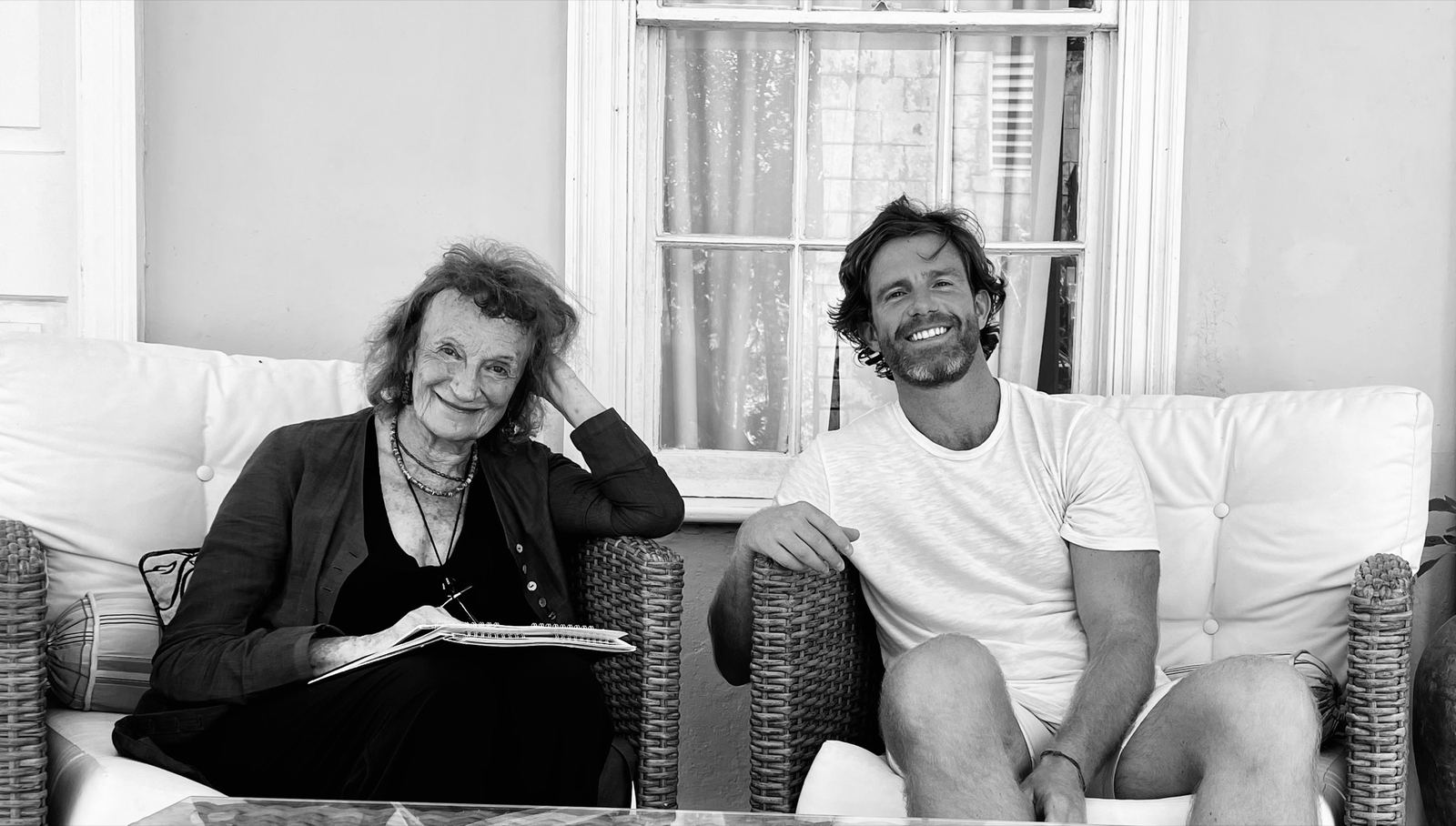 Amanda Feilding and Neil Markey discussing research at Good Hope